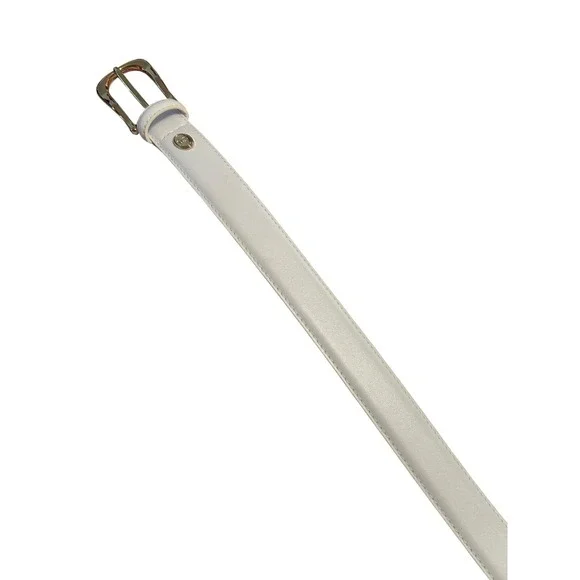 Liz Claiborne Vintage Faux Leather 1" Belt Women's Size Medium 37.5" White NWOT - Picture 9 of 12